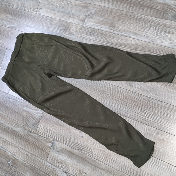 H&M Green Leopard Print Drawstring Pants Size 2 - Picture 7 of 7